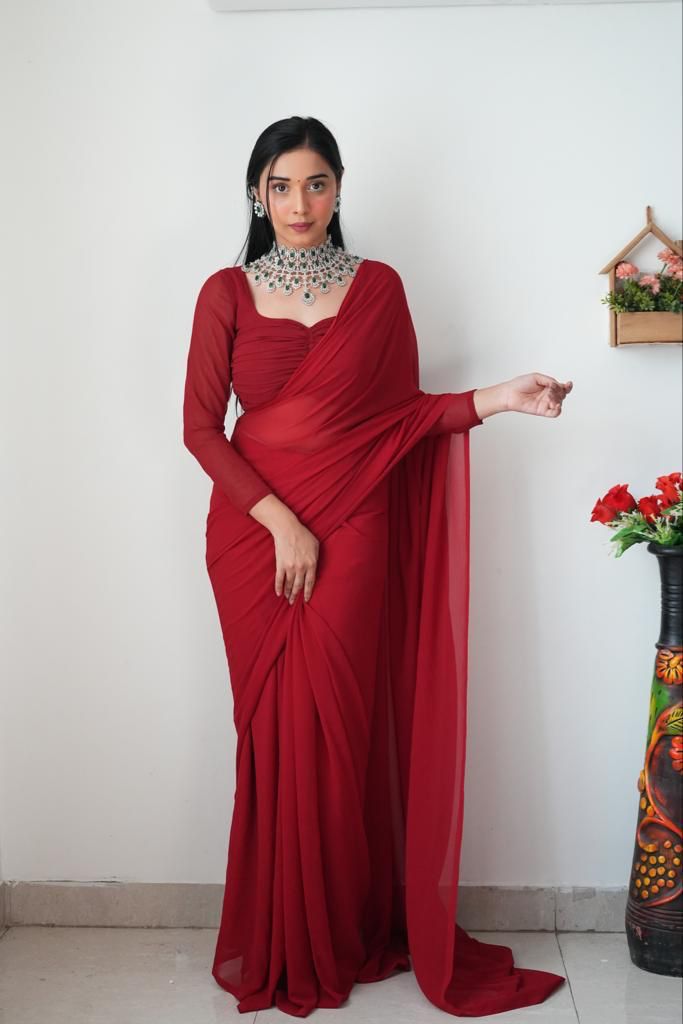 Beautiful Georgette Ready To Wear Sarees