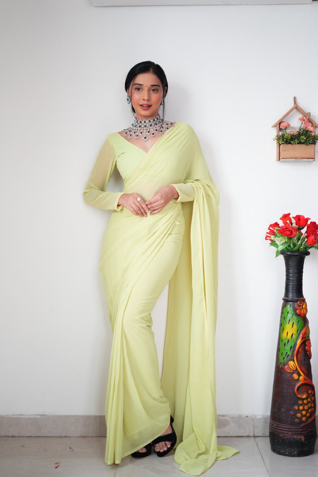 Beautiful Georgette Ready To Wear Sarees