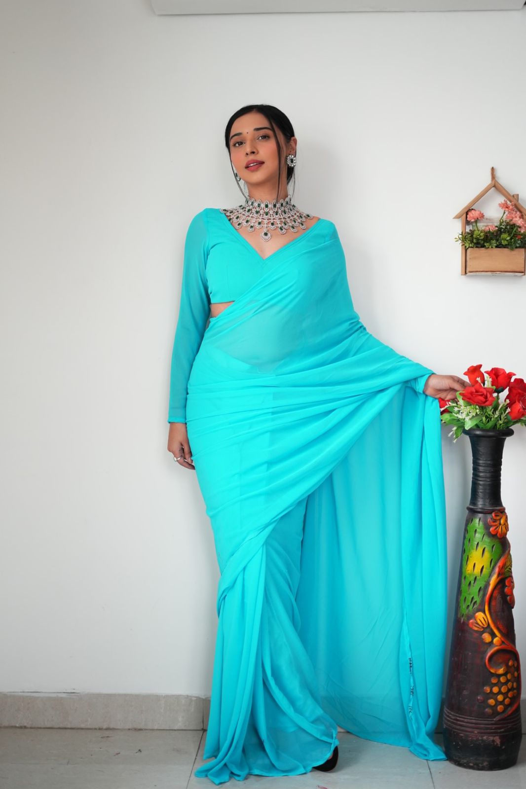 Beautiful Georgette Ready To Wear Sarees