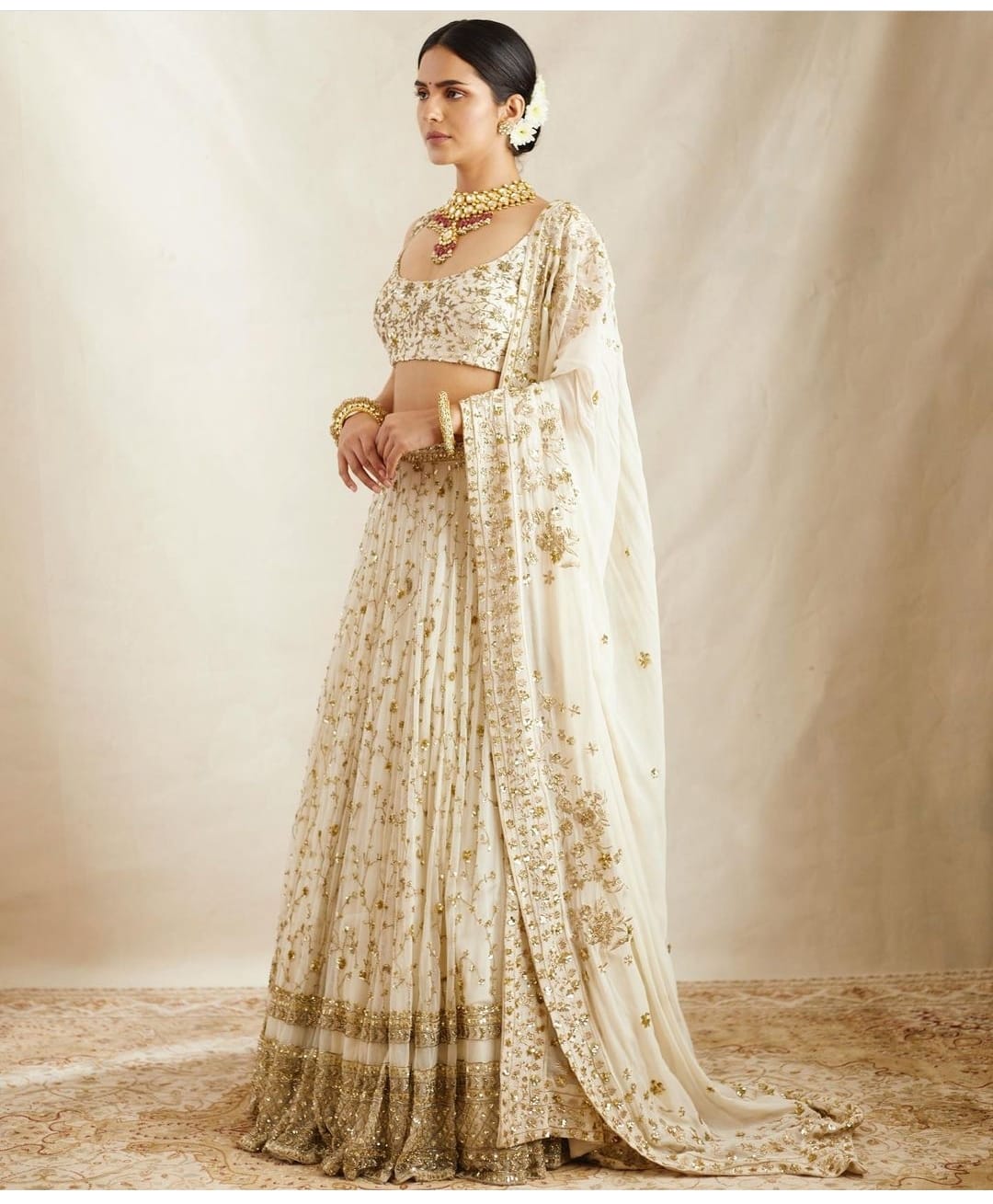 Beautiful Off White Lehenga