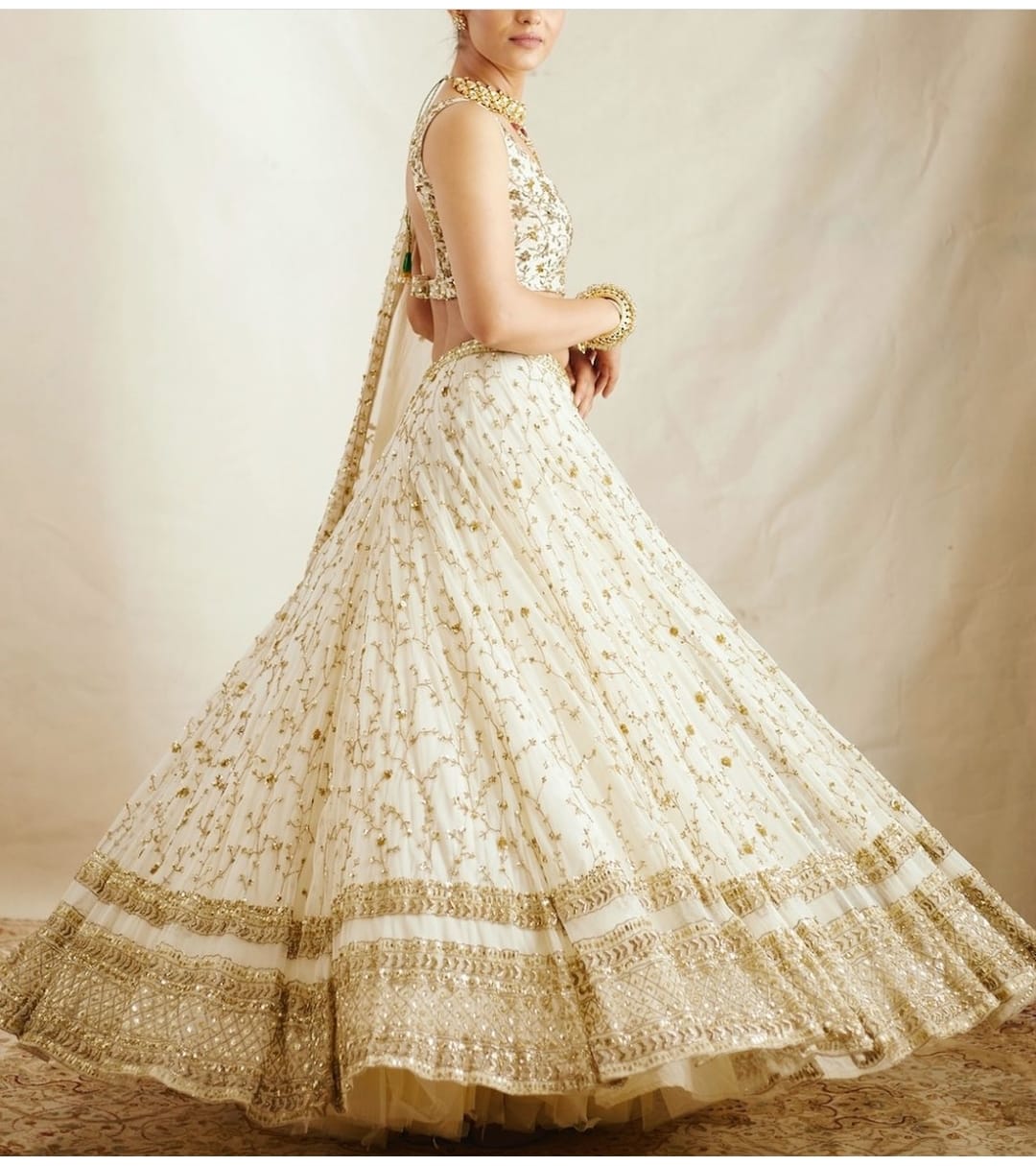 Beautiful Off White Lehenga