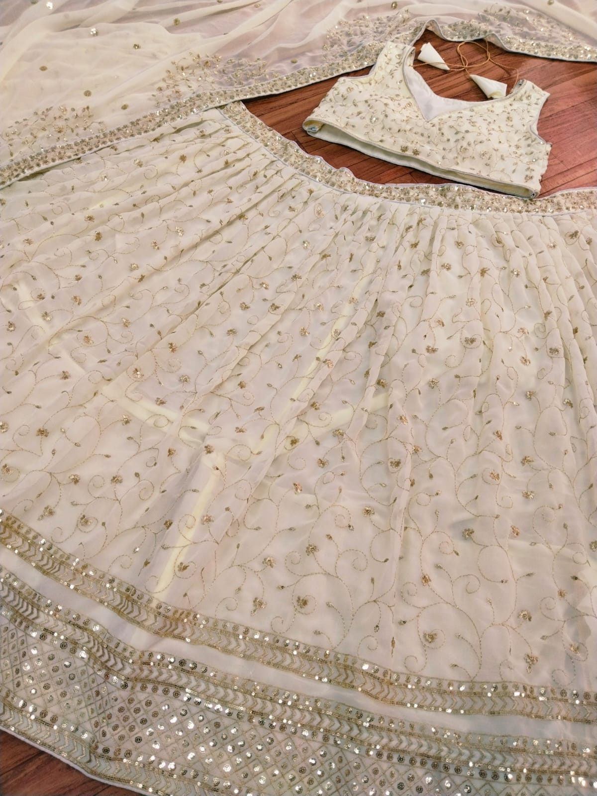 Beautiful Off White Lehenga