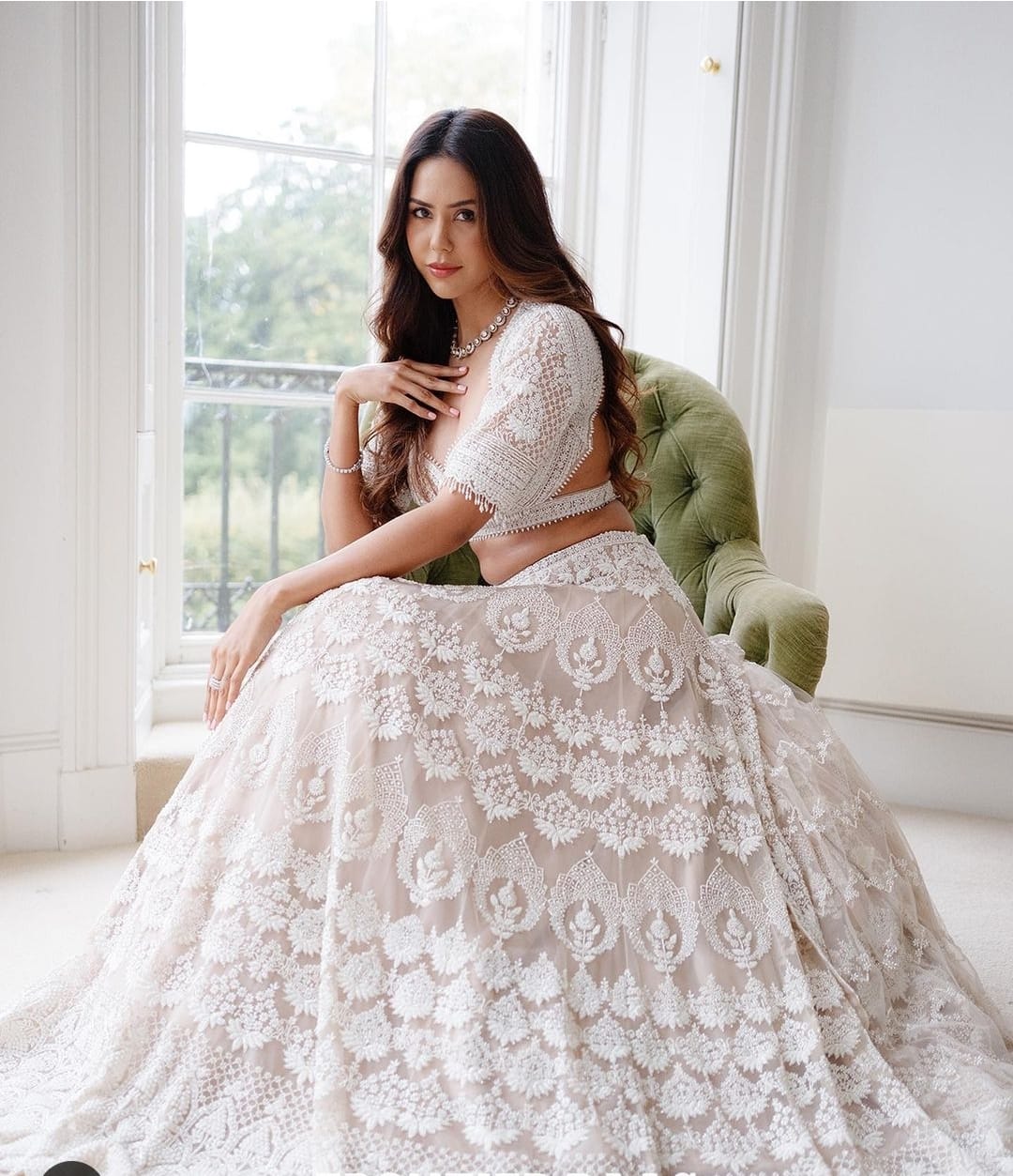 Cream Lehenga