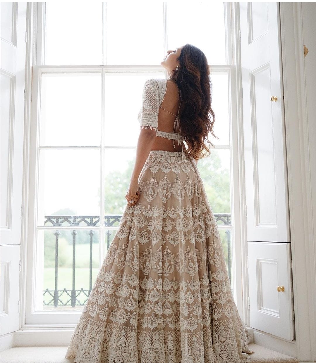 Cream Lehenga