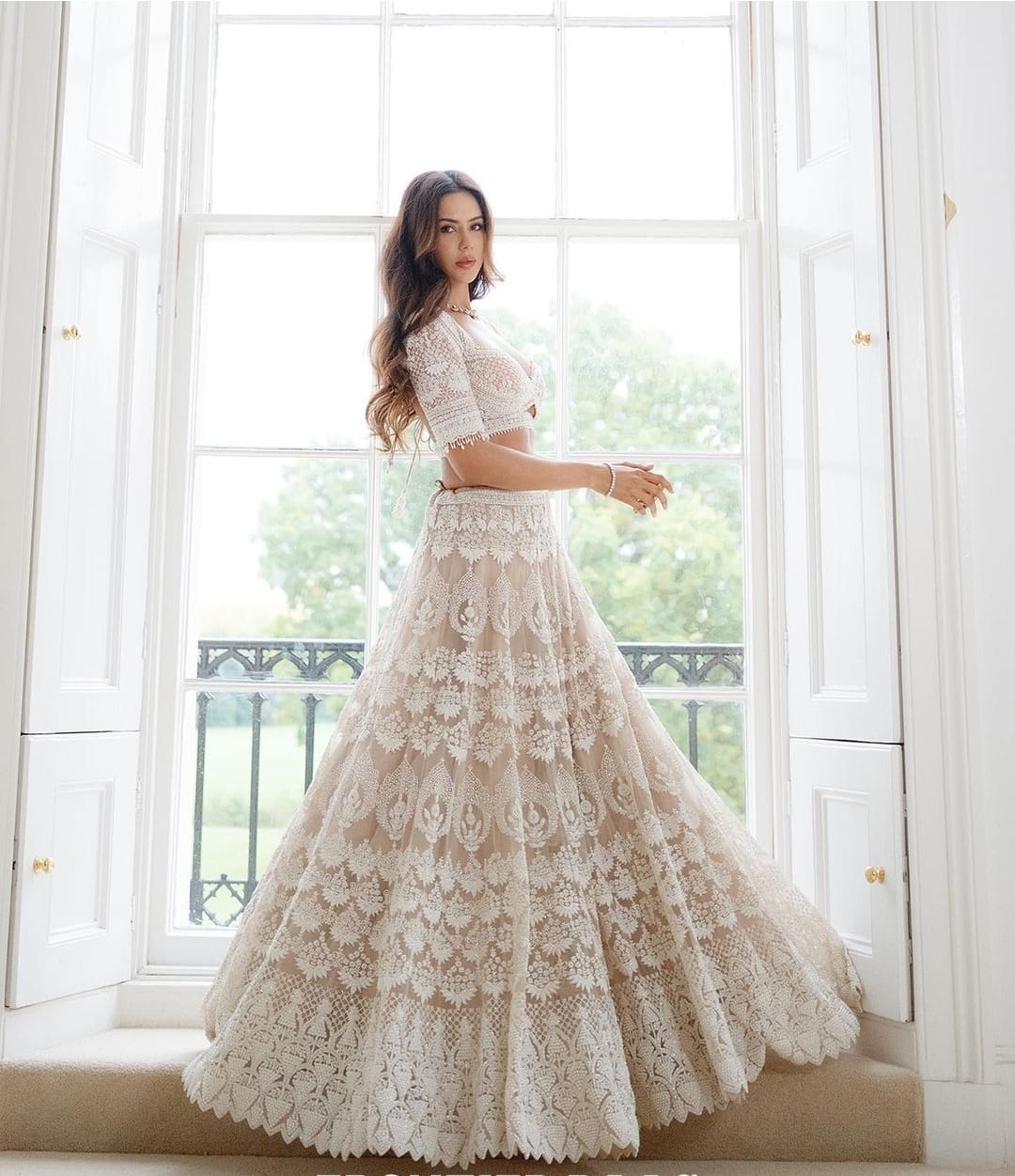 Cream Lehenga