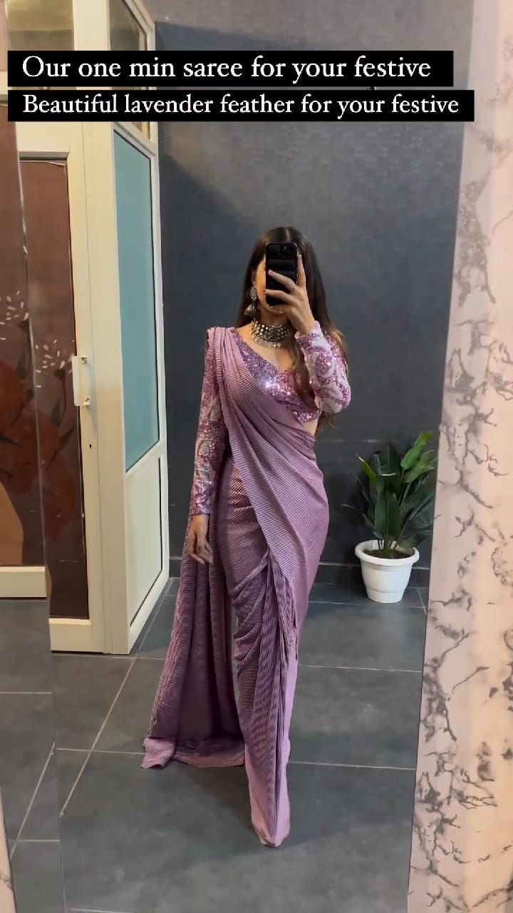 Beautiful Lavender Saree