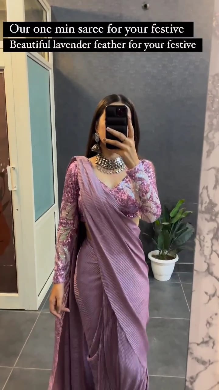 Beautiful Lavender Saree