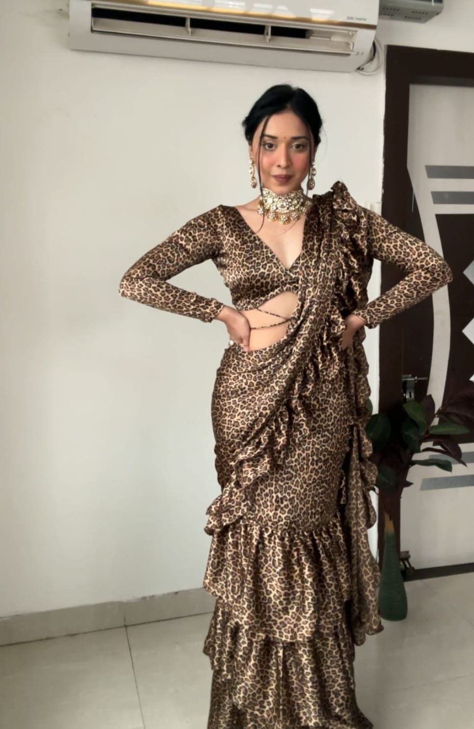 Chita Lehenga Saree