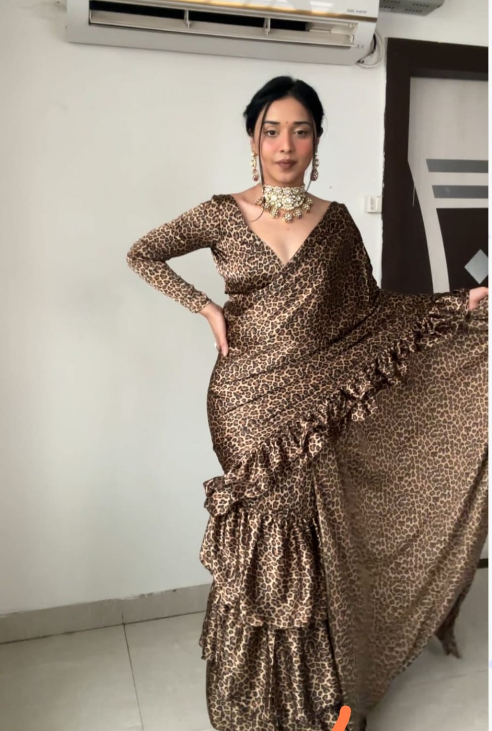 Chita Lehenga Saree