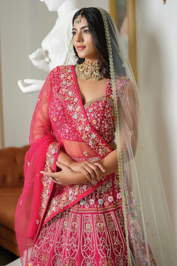 Designer Pink color sequnces work party wear lehenga choli