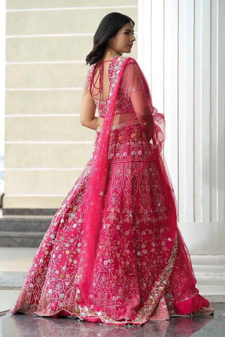 Designer Pink color sequnces work party wear lehenga choli