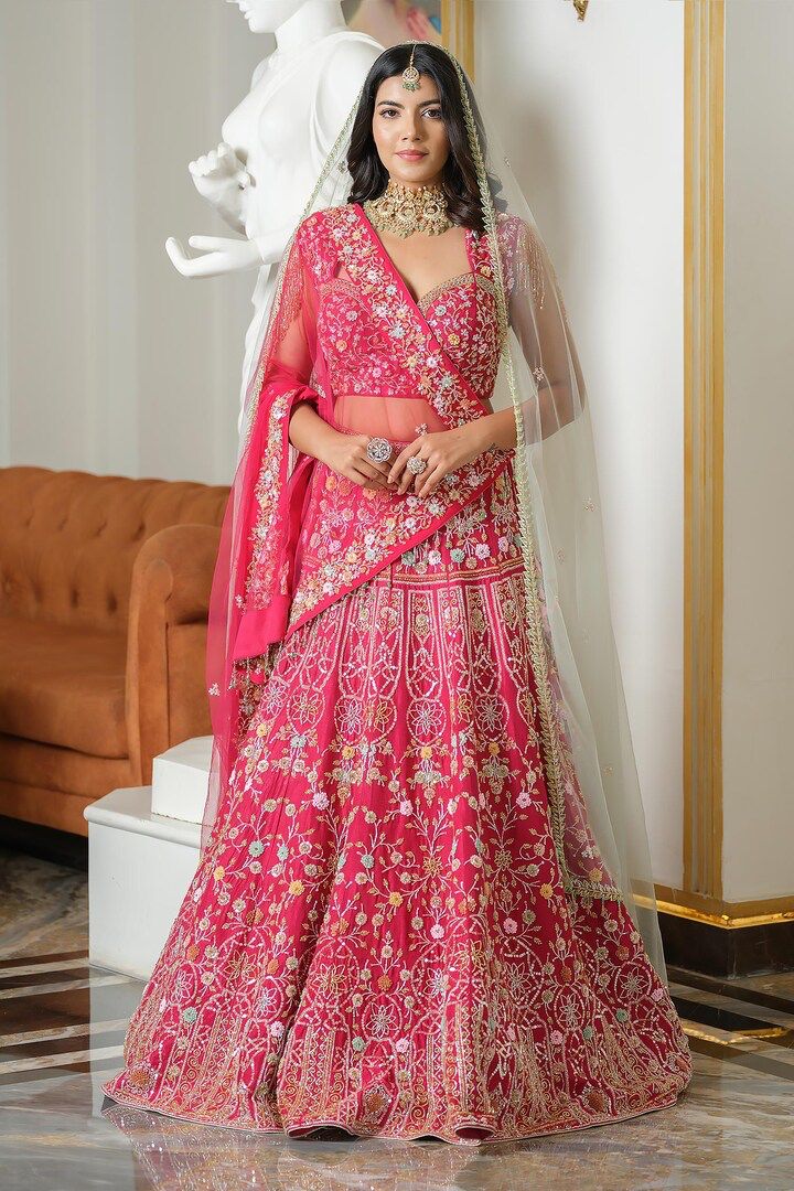 Designer Pink color sequnces work party wear lehenga choli