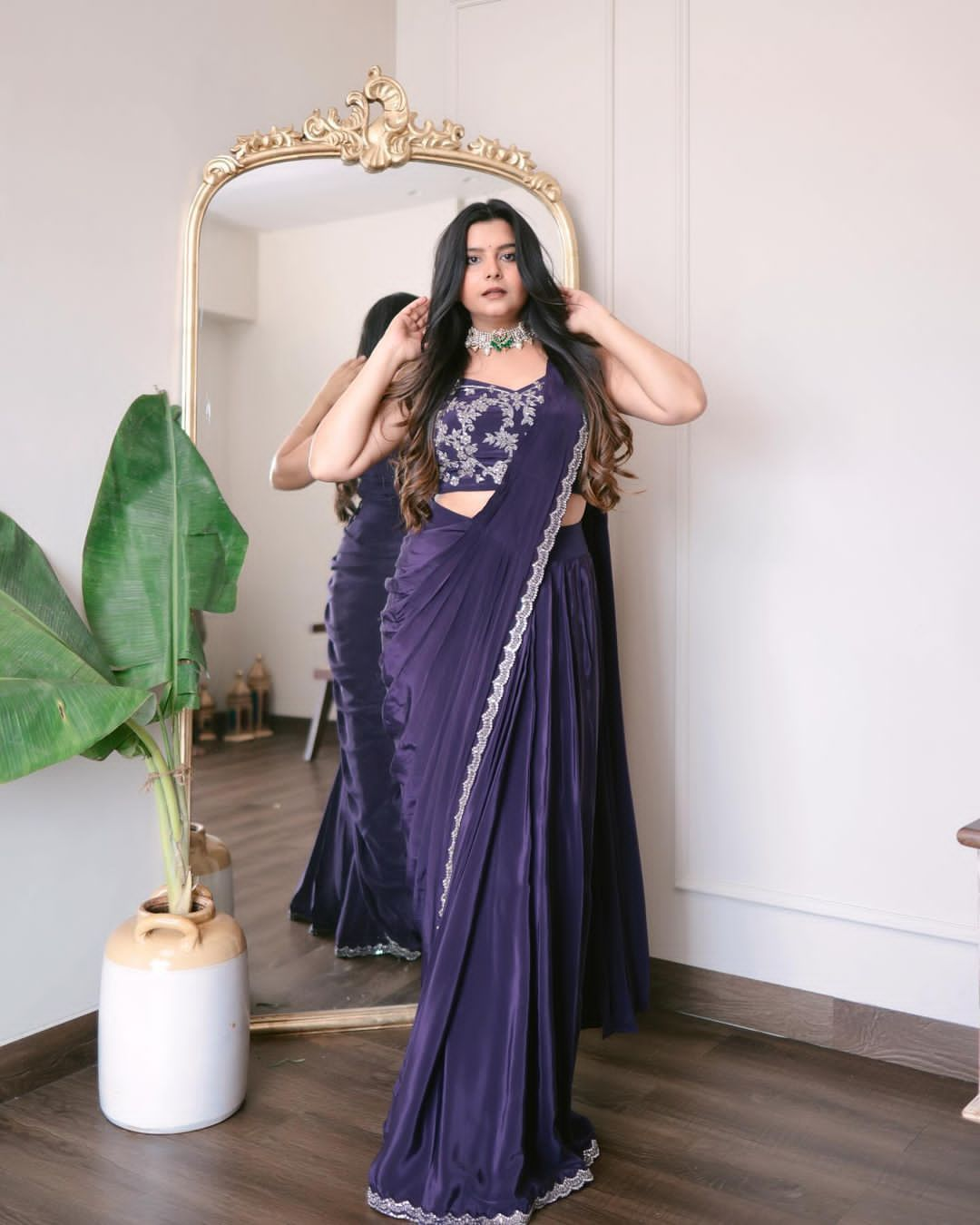 Pre Drape Saree With Koti