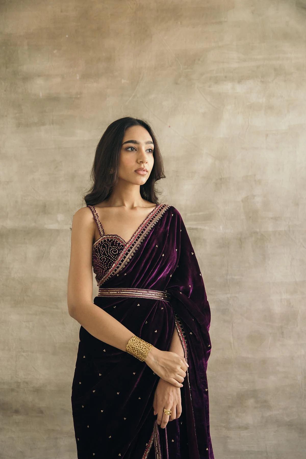 Pure Velvet Drape Saree