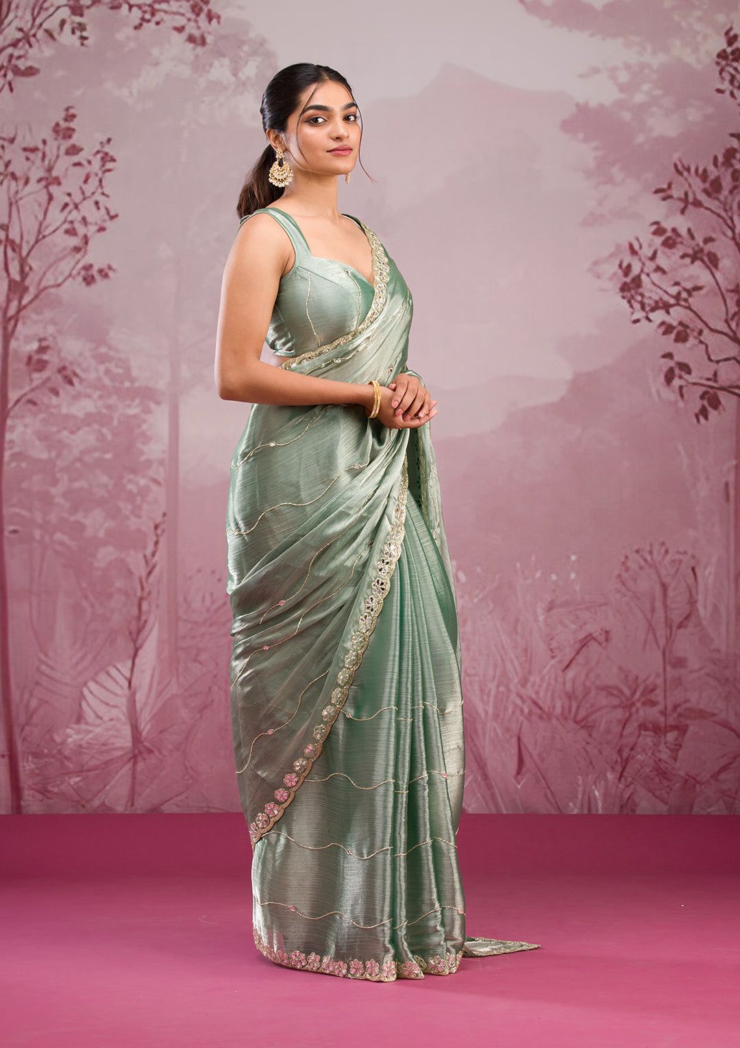 Real Mirror Work Sarees