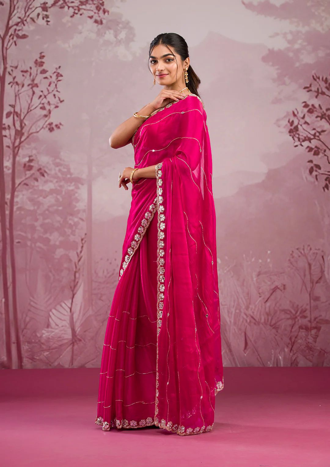 Real Mirror Work Sarees