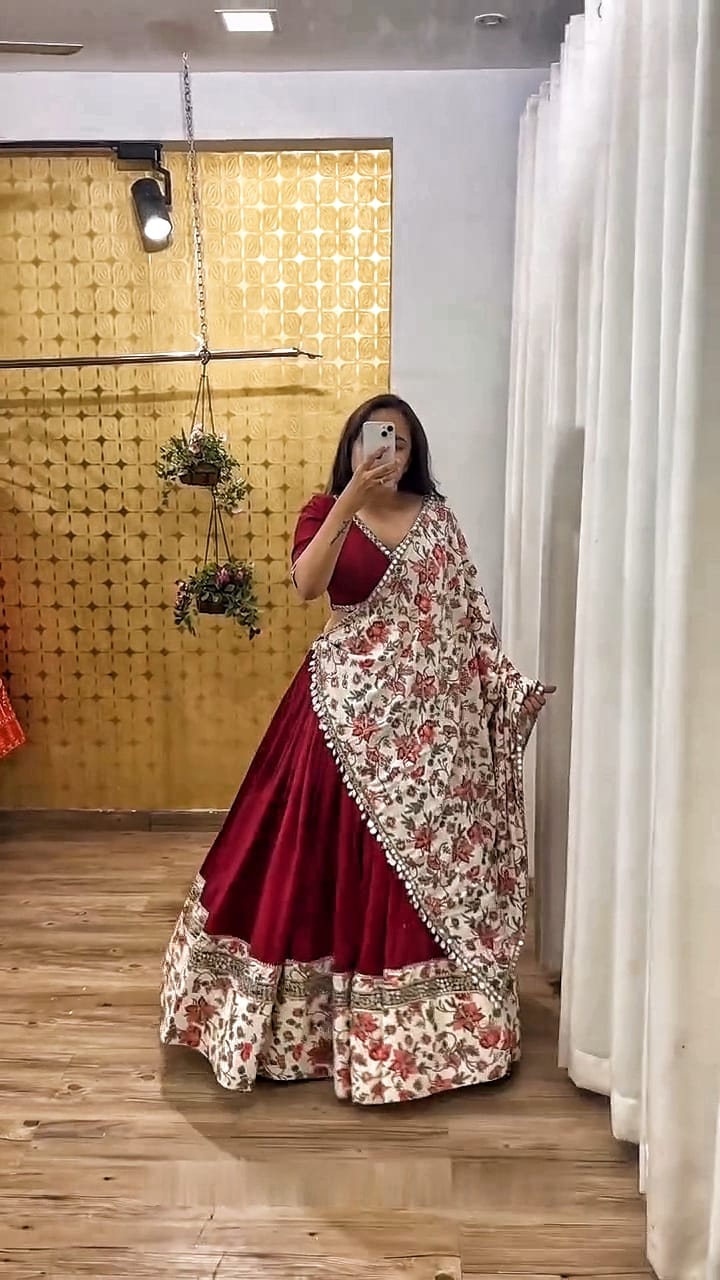 Real Mirror Work Lehenga ❤️