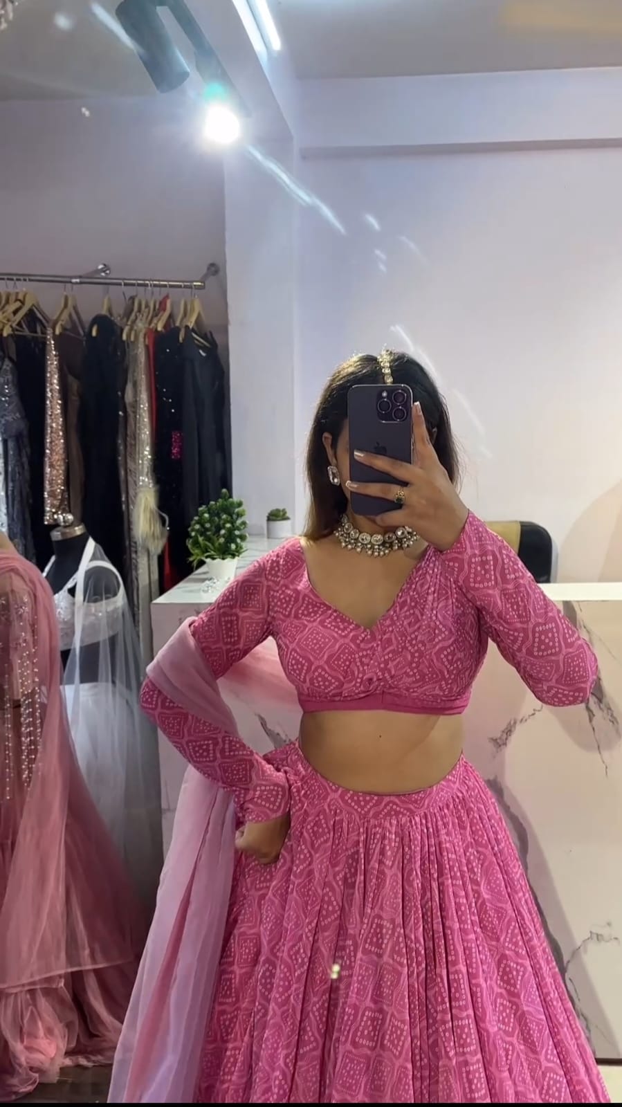 Pink Floral Lehenga