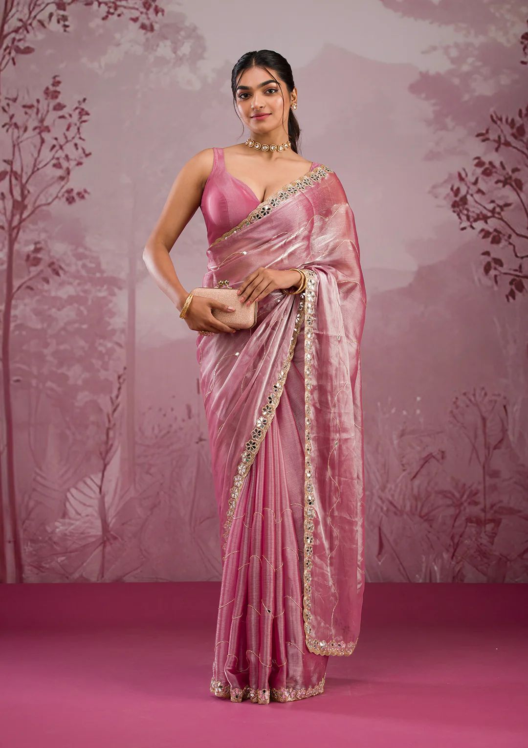 Real Mirror Work Sarees