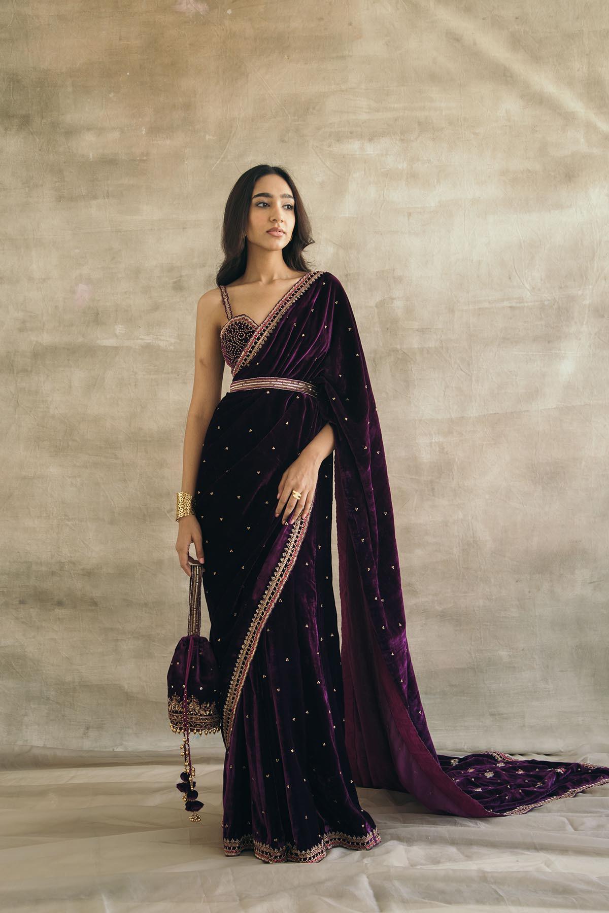 Pure Velvet Drape Saree