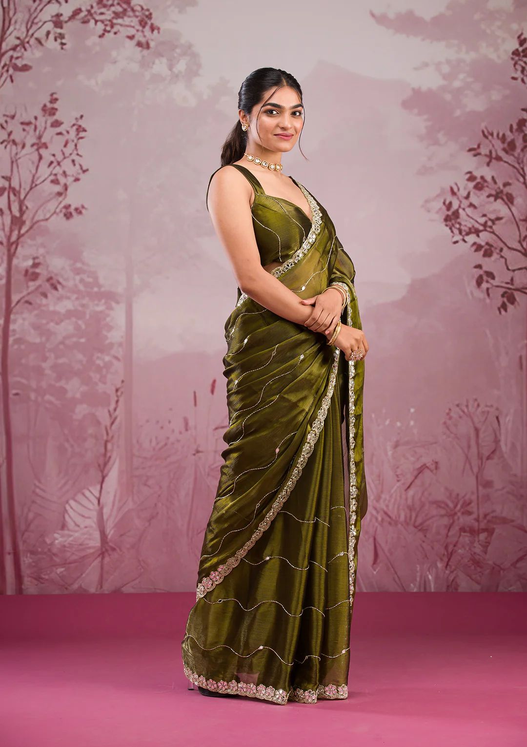 Real Mirror Work Sarees