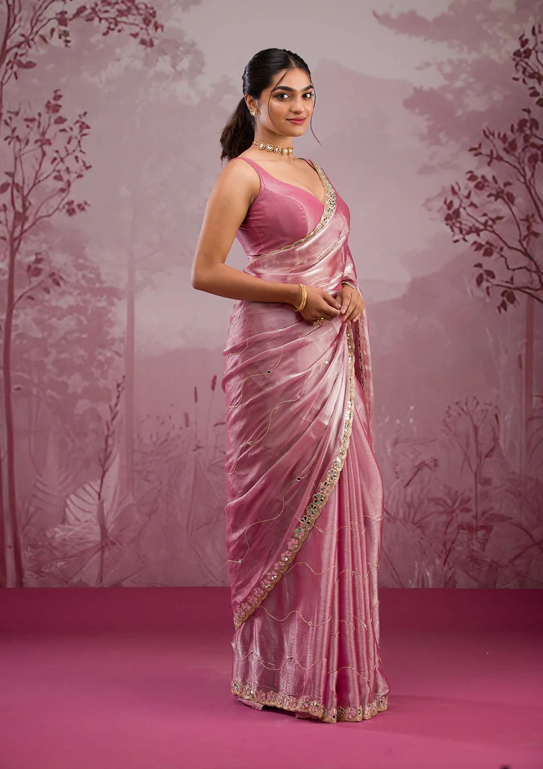 Real Mirror Work Sarees