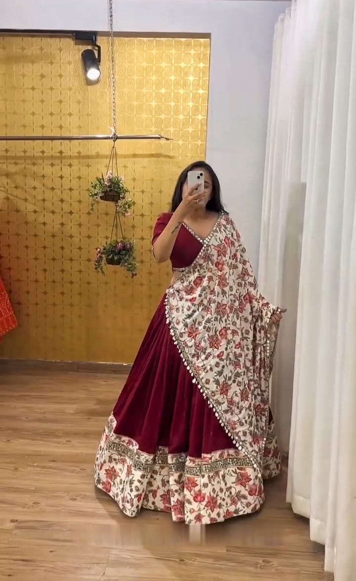 Real Mirror Work Lehenga ❤️