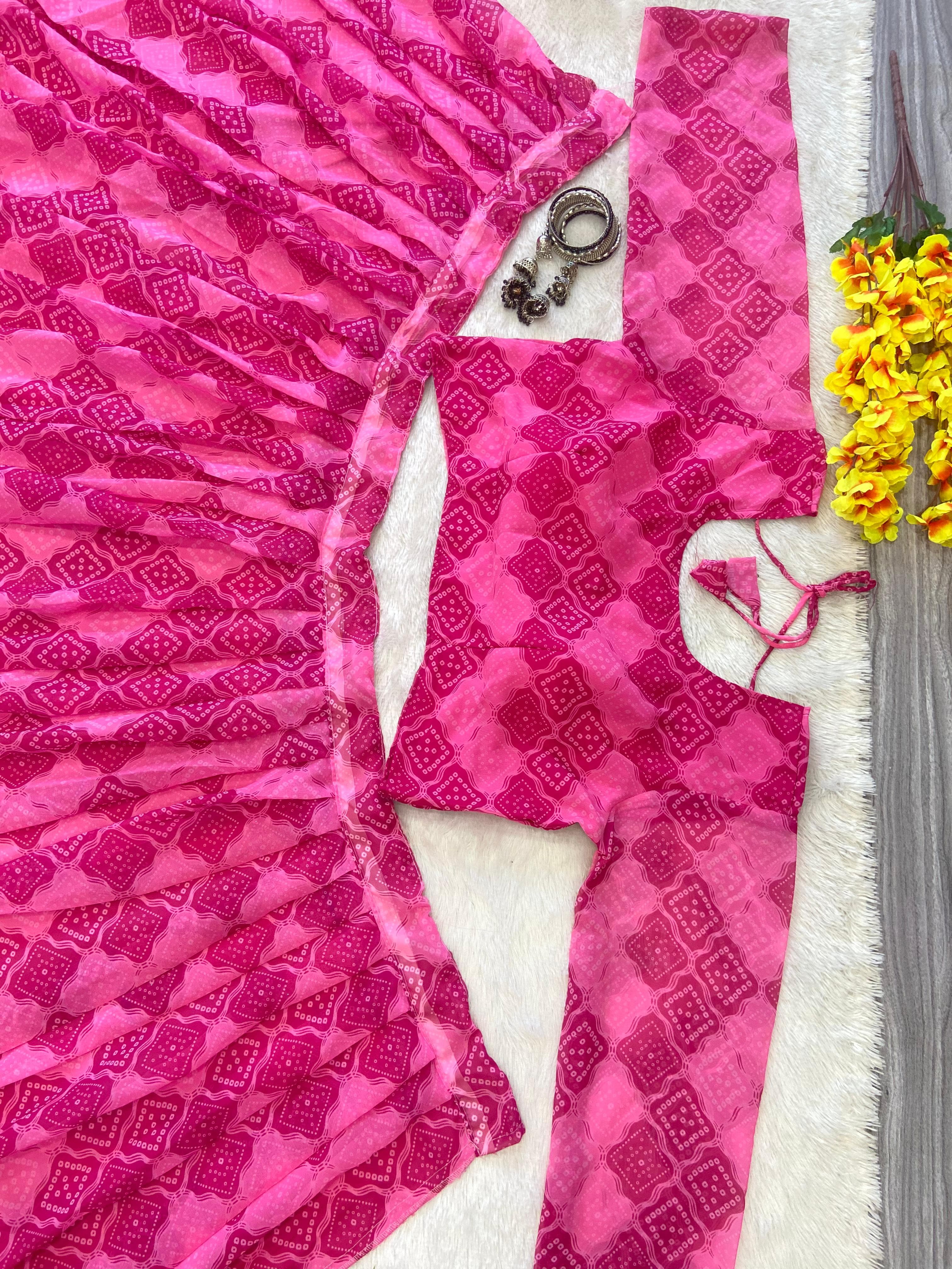 Pink Floral Lehenga