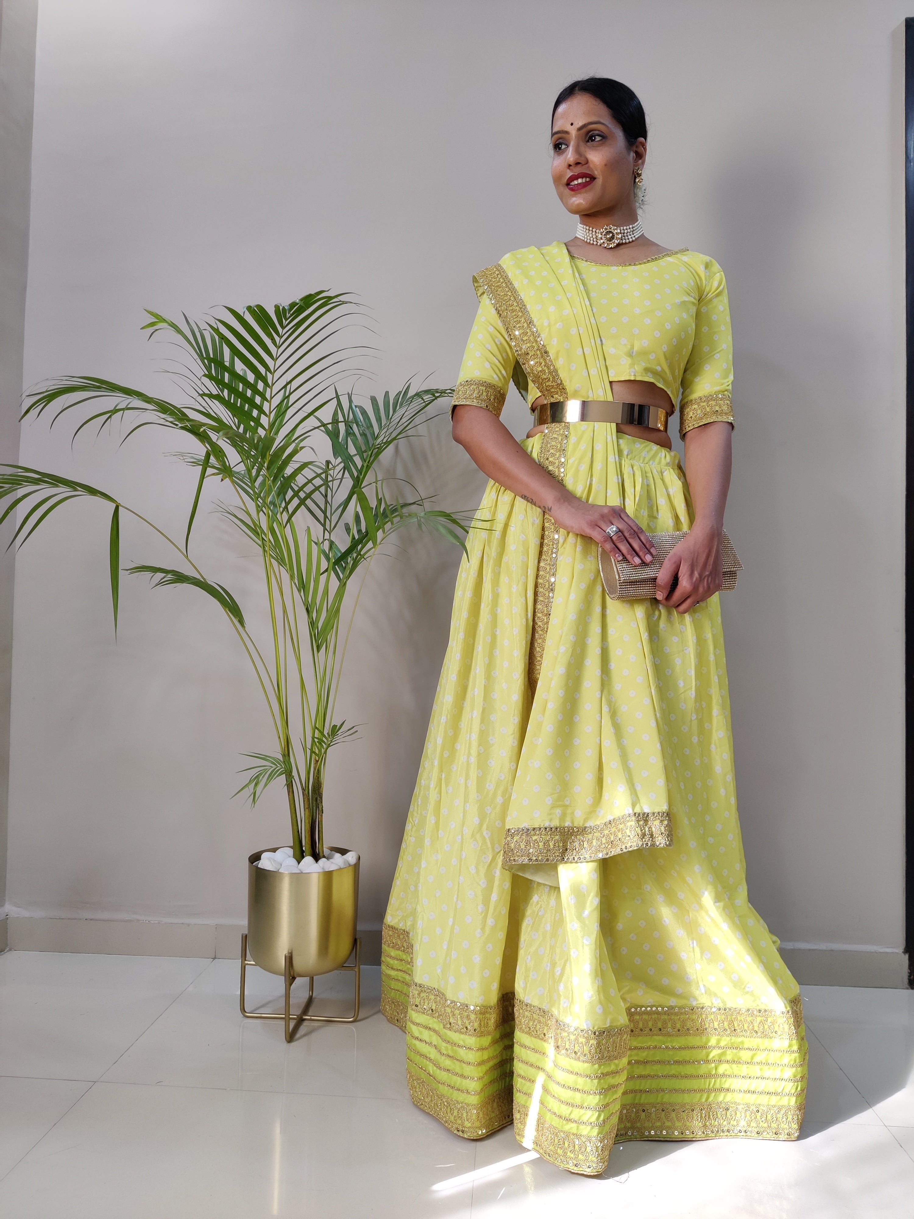 Haldi Special Lehenga Saree