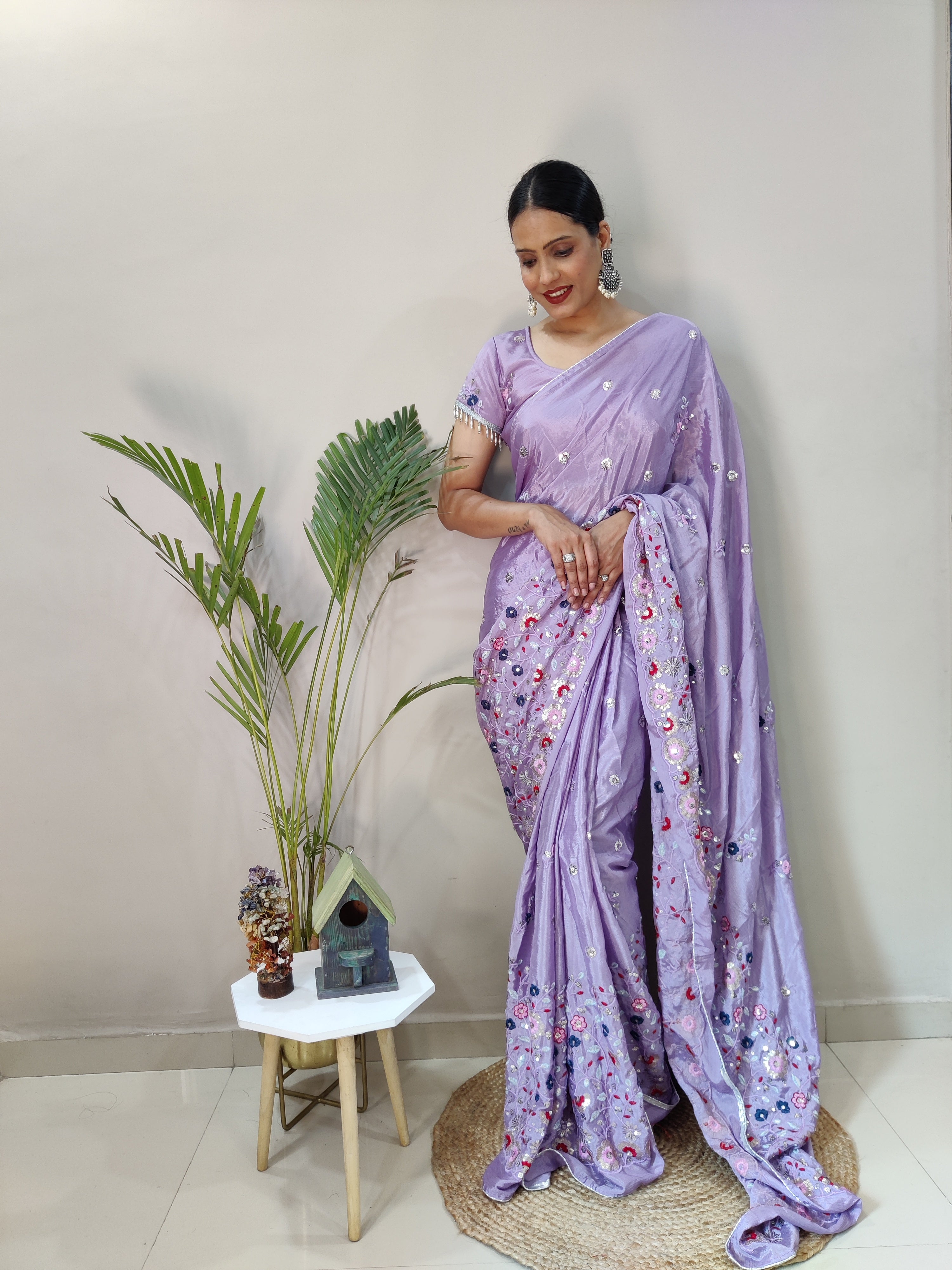 Heavy Work Ready To Wear Sarees