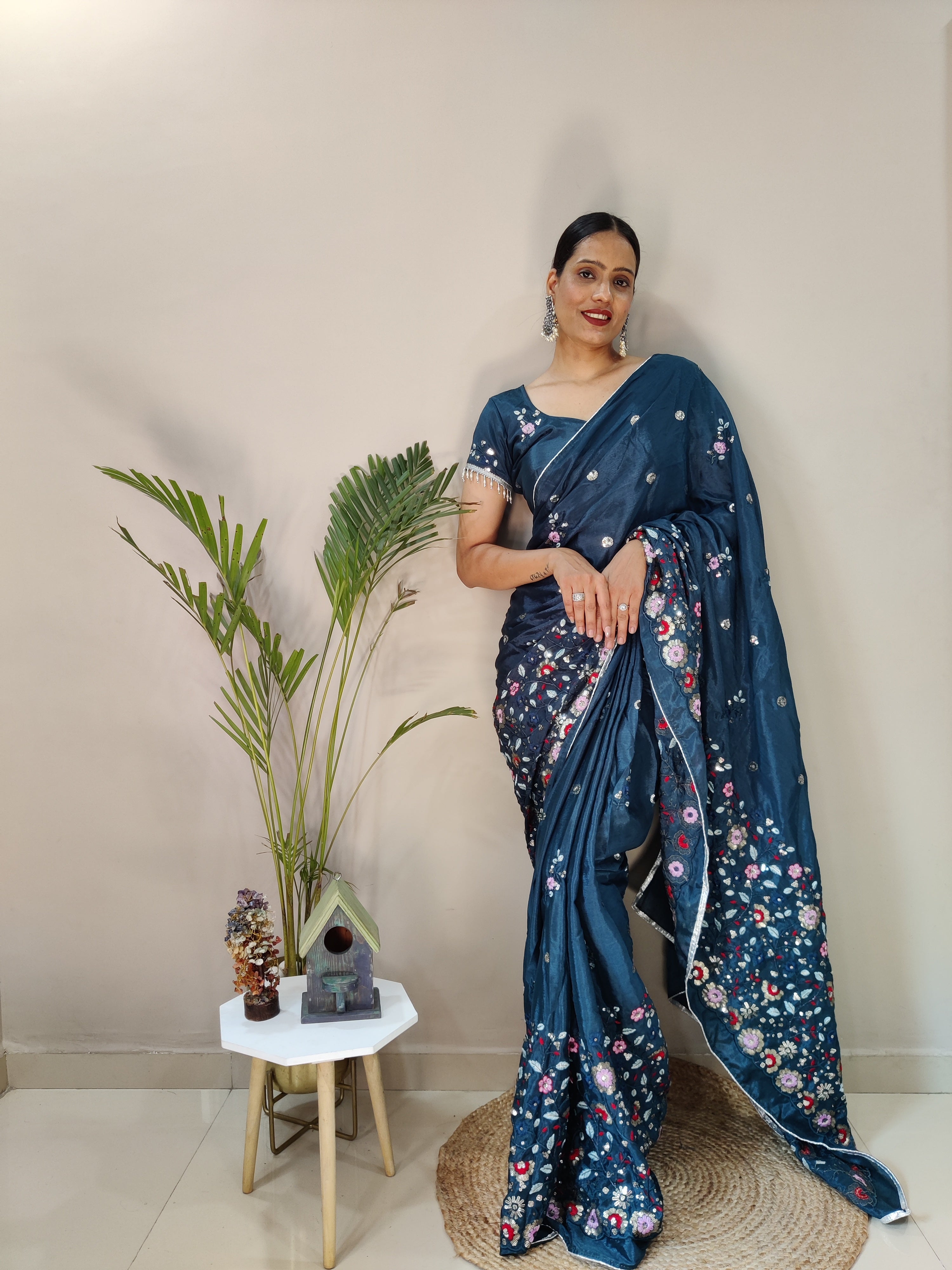 Heavy Work Ready To Wear Sarees