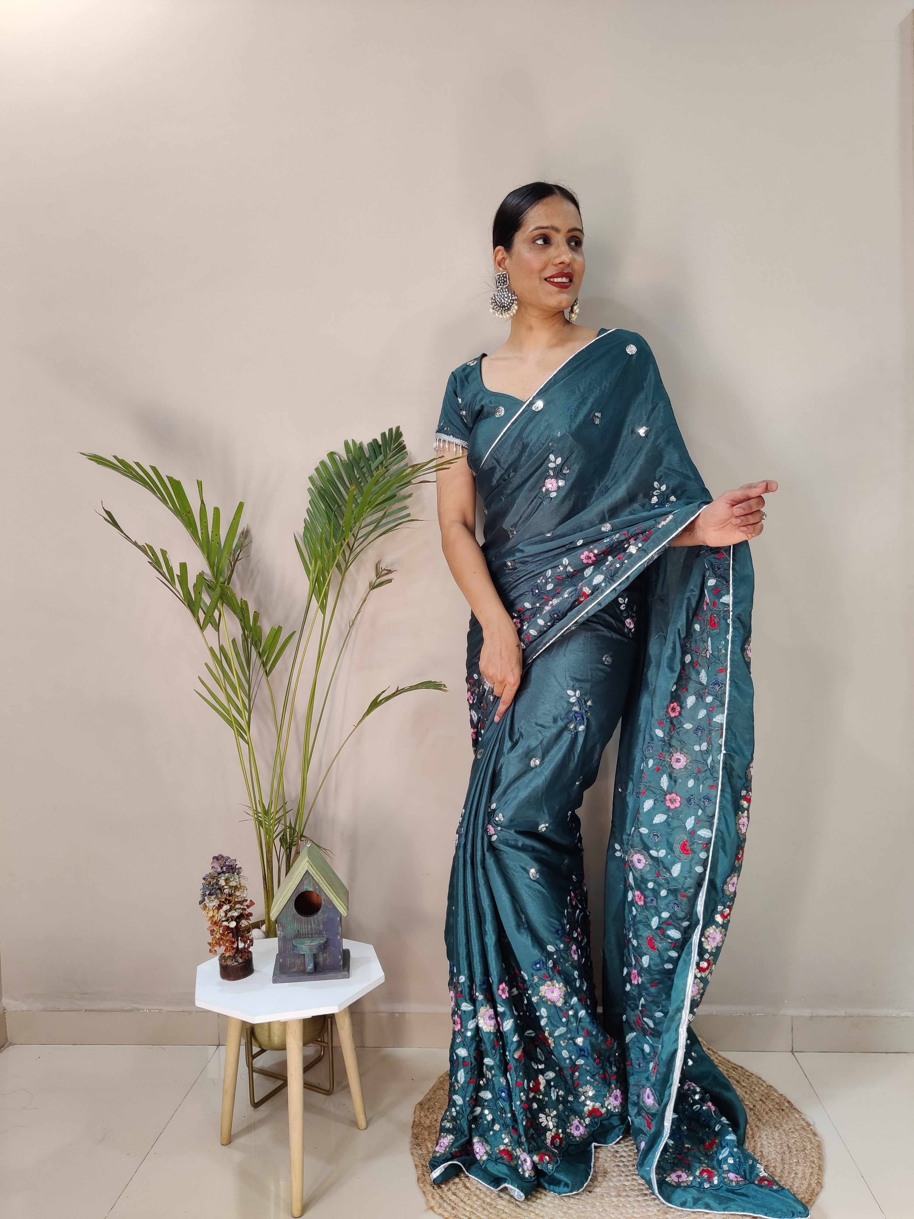 Heavy Work Ready To Wear Sarees